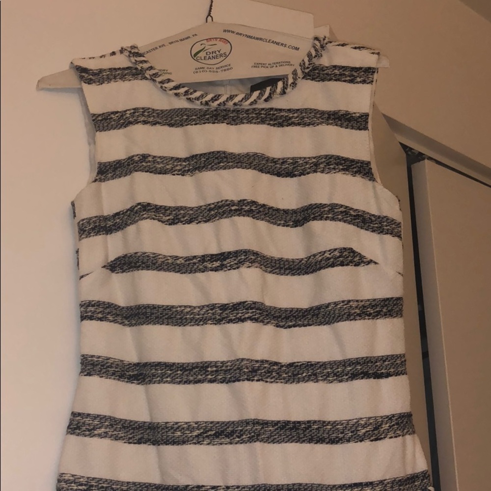 J.Crew Tweed Striped Drop Waist Ruffle Dress - Picture 4 of 8